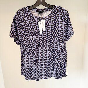 Sanctuary The Perfect Tee, Violet/Brown Geometric Pattern, NWT, Size XL